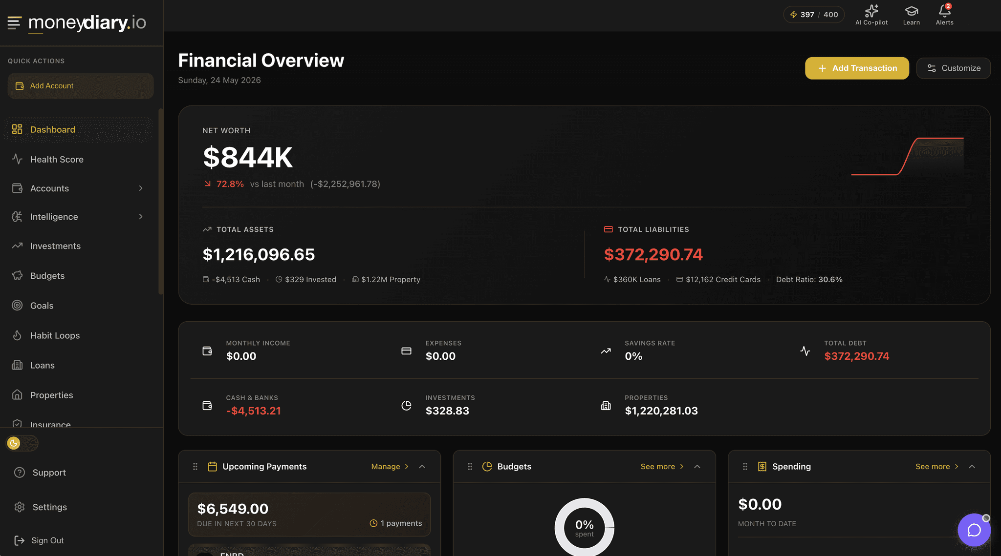 MoneyDiary Dashboard
